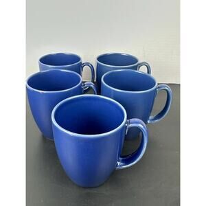 Vintage Corelle Blue Stoneware Coffee Tea Mugs Set of Drinkware Set Of 5